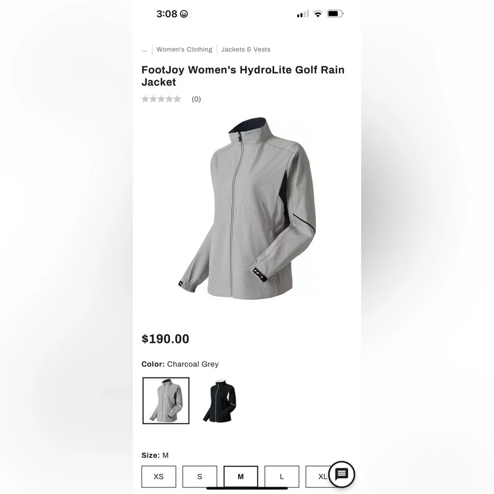 Footjoy Gray and Black Zip-Up Jacket - Picture 9 of 9